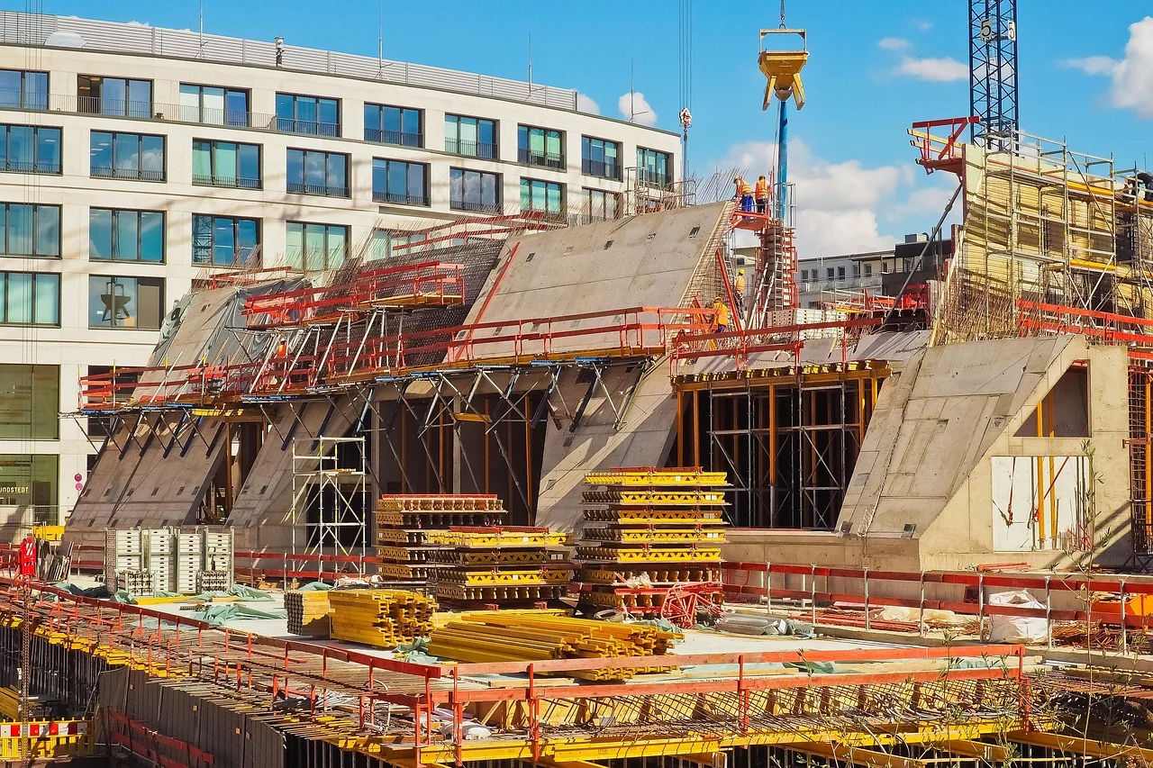 construction supplies on job site