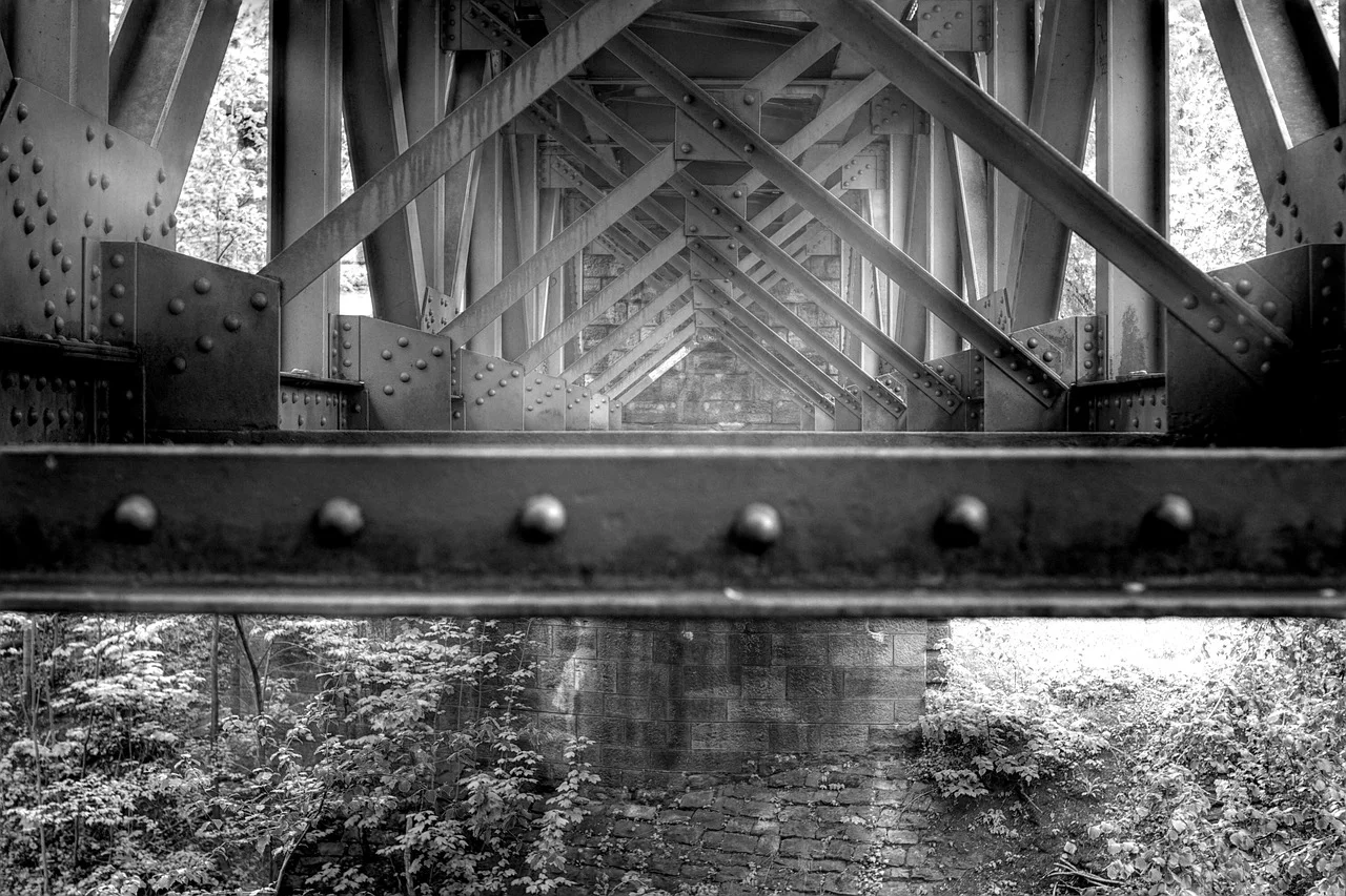 under view of bridge steel