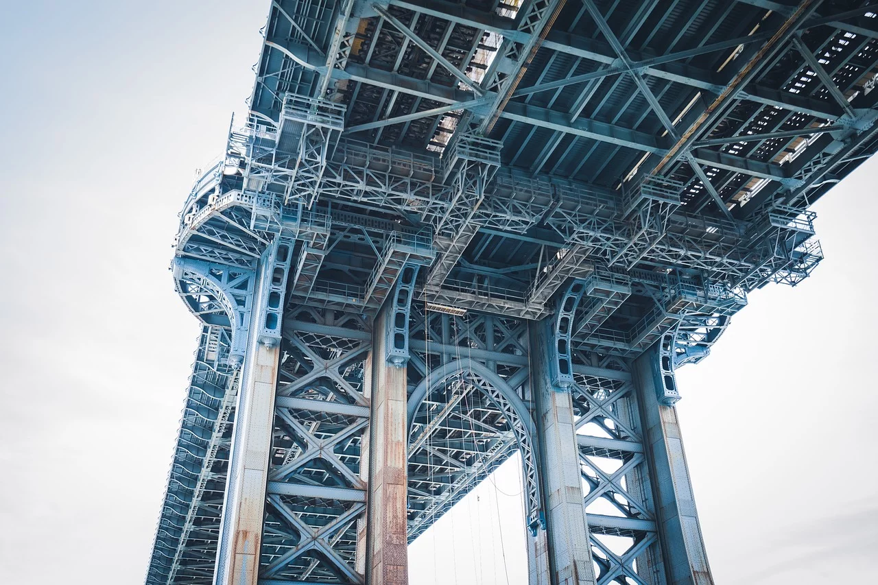 Bridge looking from bottom, steel