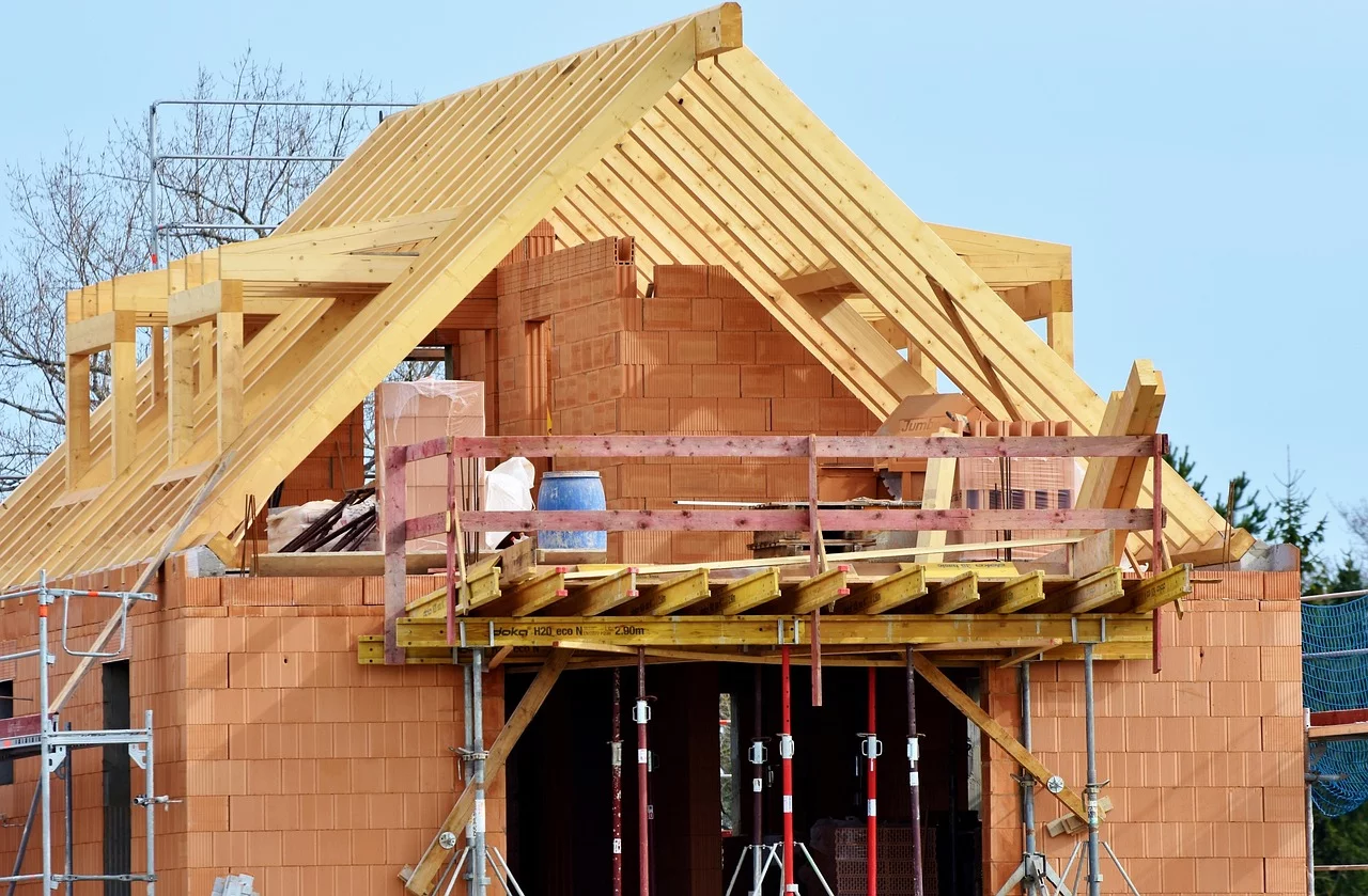 Two story home under construction